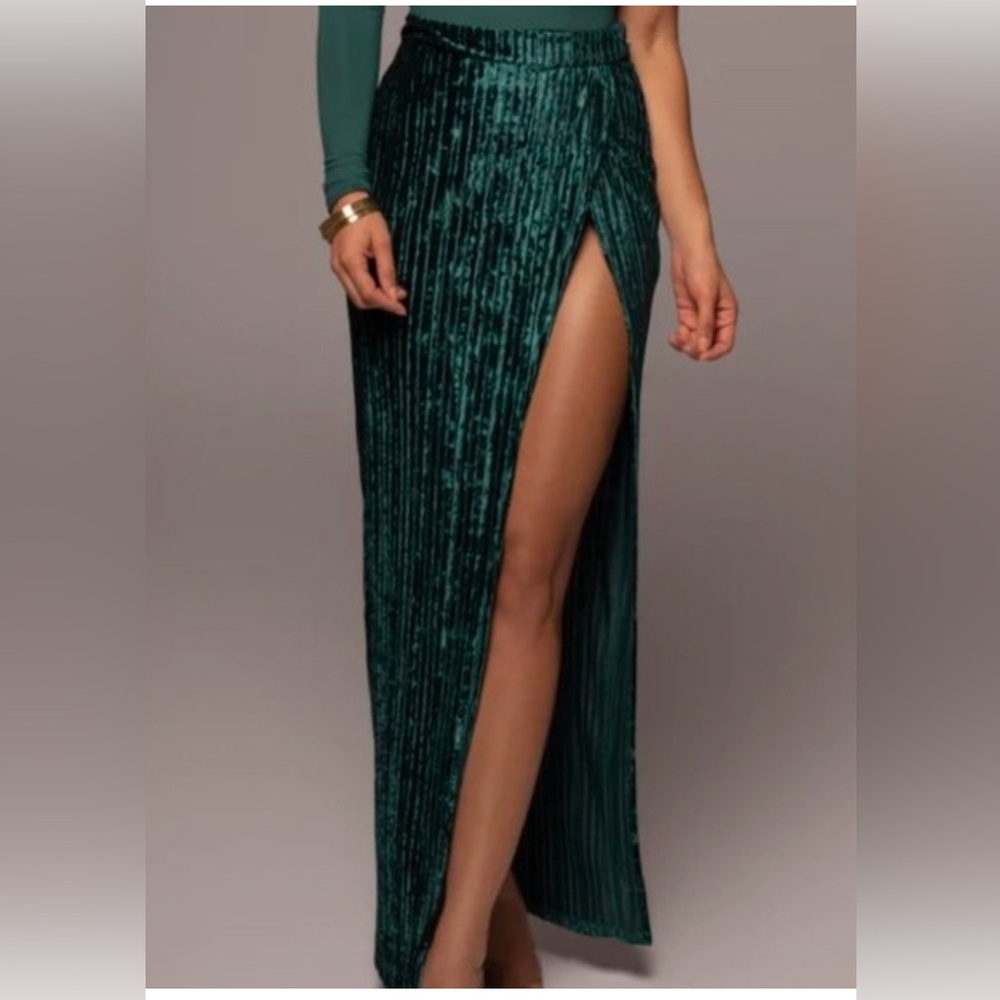 JLUXLABEL Deep Green Maxi Skirt